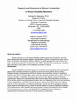 Research paper thumbnail of Supports and Hindrances to Women's Leadership in Ghana's Disability Movement . Conference paper by Denise Nepveux and Kathryn Geurts, presented to  African Forum on Blindness in Accra, Ghana, July 2011