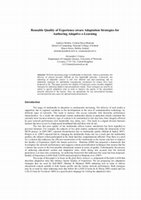 Research paper thumbnail of Reusable Quality of Experience aware Adaptation Strategies for Authoring Adaptive e-Learning