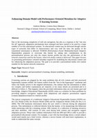 Research paper thumbnail of Enhancing Domain Model with Performance Oriented Metadata for Adaptive E-learning Systems