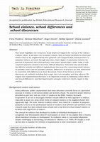 Research paper thumbnail of School violence, school differences and school discourses