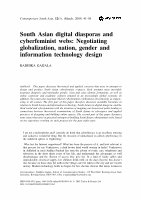 Research paper thumbnail of South Asian digital diasporas and cyberfeminist webs: negotiating globalization, nation, gender and information technology design