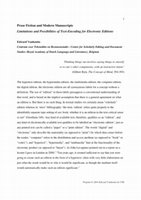 Research paper thumbnail of Prose fiction and modern manuscripts: limitations and possibilities of text-encoding for electronic editions