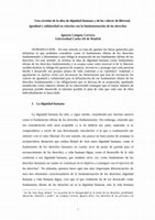 Research paper thumbnail of Una revisión de la idea de dignidad humana y de los valores de libertad, igualdad y solidaridad en relación con la fundamentación de los derechos