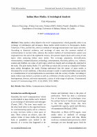 Research paper thumbnail of Indian Mass Media: A Sociological Analysis