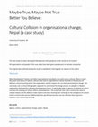 Research paper thumbnail of Cultural Collision in Organisational Change