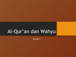 Research paper thumbnail of Pengertian Al-Qur'an dan Wahyu