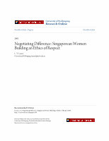 Research paper thumbnail of Negotiating Difference: Singaporean Women Building An Ethics of Respect