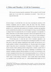 Research paper thumbnail of Ethics and Theodicy: A Call for Consistency