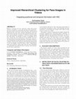 Research paper thumbnail of Improved Hierarchical Clustering for Face Images in Videos: Integrating positional and temporal information with HAC