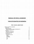 Research paper thumbnail of MANUAL DE EXCEL AVANZADO PARA ESTUDIANTES DE INGENIERIA