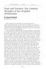 Research paper thumbnail of Review of Truth and Narrative: The Untimely Thoughts of Ayn al-Qudat al-Hamadani by Hamid Dabashi