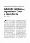 Research paper thumbnail of Simona Modreanu, "La autoficción, conciliaciones improbables: Cioran & M. Roussy"