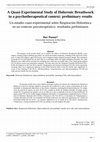 Research paper thumbnail of A Quasi-Experimental Study of Holorenic Breathwork in a Psychotherapeutical Context: Preliminary Results// Un estudio cuasi-experimental sobre Respiración Holorénica en un contexto psicoterapéutico: resultados preliminares.