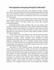 Research paper thumbnail of "Menciptakan Kampung Menjadi Lebih Baik"