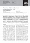 Research paper thumbnail of Properties of blended cement using metakaolin and hydrated lime