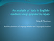 Research paper thumbnail of An analysis of  lexis in English-medium songs popular in Japan