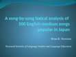 Research paper thumbnail of A song-by-song lexical analysis of 500 English-medium songs popular in Japan