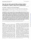 Research paper thumbnail of Late, but not early, paternal effect on human embryo development is related to sperm DNA fragmentation