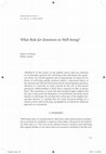 Research paper thumbnail of What Role for Emotions in Well-Being? 