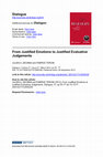 Research paper thumbnail of From Justified Emotions to Justified Evaluative Judgements