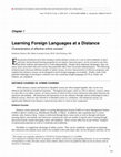 Research paper thumbnail of Learning foreign languages at a distance. Characteristics of effective online courses 