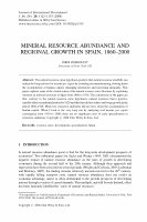 Research paper thumbnail of Mineral resource abundance and regional growth in Spain, 18602000