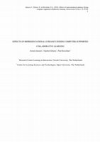 Research paper thumbnail of Effects of representational guidance during computer-supported collaborative learning