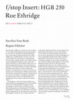 Research paper thumbnail of Roe Ethridge. Sacrifice Your Body