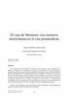 Research paper thumbnail of El caso de Memento: una memoria nietzscheana en el cine postmoderno