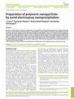 Research paper thumbnail of Preparation of polymeric nanoparticles by novel electrospray nanoprecipitation