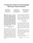 Research paper thumbnail of A Comparative Analysis of Formal languages Based upon Various Parameters