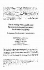 Research paper thumbnail of The Coolidge Personality and Neuropsychological Inventory for Children (CPNI)Preliminary Psychometric Characteristics