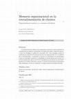 Research paper thumbnail of Memoria organizacional en la retroalimentación de clientes