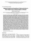 Research paper thumbnail of Apparent defects and grading of hides and skins in East Gojjam Zone, Amhara Region, Ethiopia