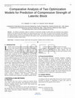 Research paper thumbnail of Comparative Analysis of Two Optimization Models for Prediction of Compressive Strength of Lateritic Block