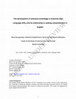 Research paper thumbnail of The development of antonyms knowledge in American Sign Language (ASL) and its relationship to reading comprehension in English