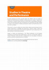 Research paper thumbnail of S. Goudouna |  Associate Editor 2008-2011 Intellect Publishers | Editors: Peter Thomson
University of Exeter, Kate Dorney Theatre & Performance Collections, Victoria & Albert Museum, Associate Editors: Andrew Wyllie: University of the West of England