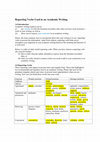 Research paper thumbnail of Reporting Verbs Used in an Academic Writing  (copy with permission from bc chew )