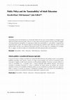 Research paper thumbnail of Public Policy and the ‘Sustainability’ of Adult Education