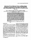 Research paper thumbnail of Induction of Tumor Necrosis Factor and Macrophage Mediated Cytotoxicity by Horseradish Peroxidase and Other Glycosylated Proteins: The Role of EnzymaticActivity and LPS