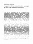 Research paper thumbnail of 11 septembre 2001 : je me souviens de ce qui compte et qui inclut ce qui nous attend encore (2002i)