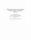 Research paper thumbnail of Machiavellian Genes, Social Selection, and the Evolution of Religious Behavior