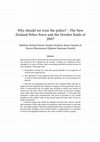 Research paper thumbnail of Why should we trust the police? - The New Zealand Police Force and the October Raids of 2007