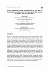 Research paper thumbnail of PUBLIC OPINION ON THE FORMATION OF THE ASEAN ECONOMIC COMMUNITY: AN EXPLORATORY STUDY IN THREE ASEAN COUNTRIES