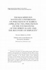 Research paper thumbnail of Thomas Merton’s Novitiate Conferences on Philoxenos of Mabbug (April-June 1965): Philoxenos on the Foundations of the Spiritual Life and the Recovery of Simplicity