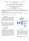 Research paper thumbnail of Solar Based Automatic Irrigation System