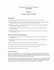 Research paper thumbnail of Masterpieces in Human Thought (Graduate Course) - Syllabus