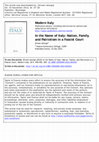 Research paper thumbnail of Review of “In the Name of Italy: Nation, Family, and Patriotism in a Fascist Court,” by Maura E. Hametz. Modern Italy 18, 4 (November 2013), 459-462.