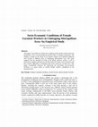 Research paper thumbnail of Socio-Economic Conditions of Female Garment Workers in Chittagong Metropolitan Area–An Empirical Study