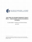 Research paper thumbnail of Case Study: the Georgian Parliament's Code of Ethics - Implementation and Recommendations for Reform